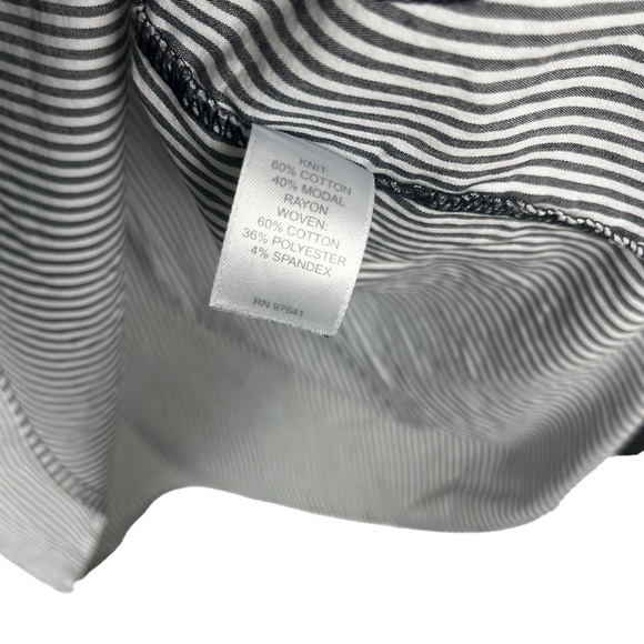 J. Jill Long Sleeve Black Striped Hem with Back Pleat Top - Picture 4 of 6